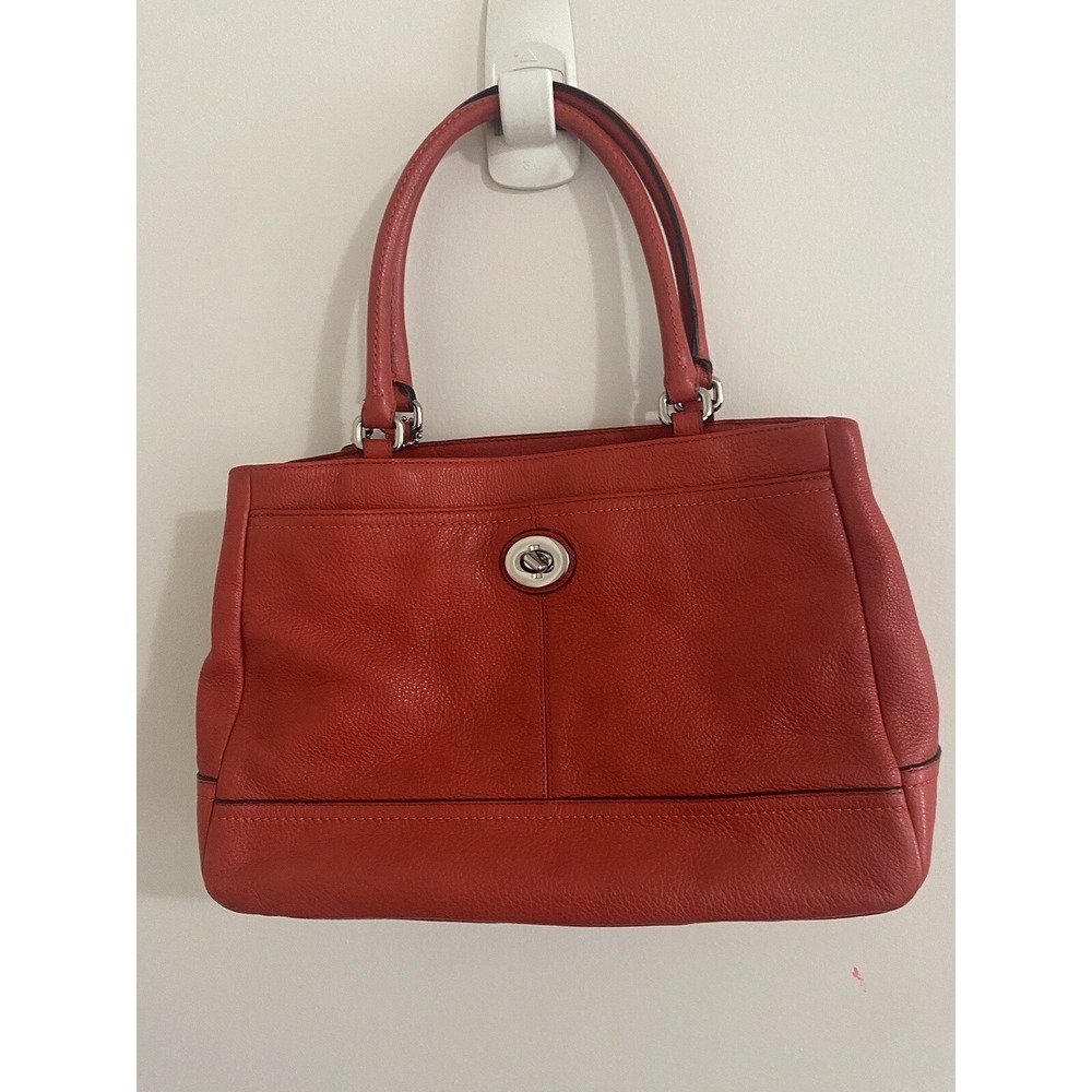 COACH Taylor Tote Bag Bordeaux Red Pebbled Leather F23280